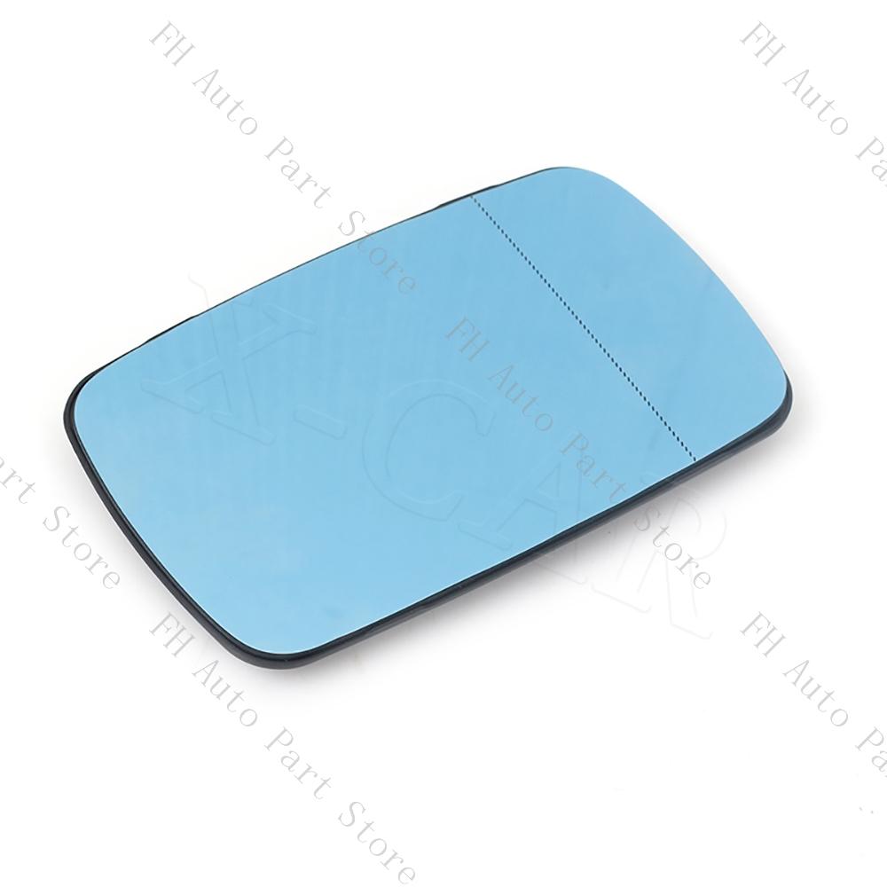 For BMW 3-Series E46 / 5-Series E39 Sedan Wagon 1997 1998 1999 2000 2001 2002 2003 Blue Heated Rearview Side Mirror Glass Lens