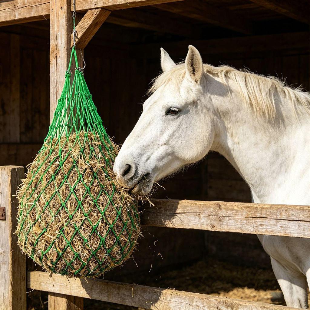 Large Capacity Hay Net Feeder for Horses, Cattle, Sheep, Alpacas - Small Hole Design