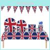 Brittiska flaggan festartiklar set Fira Platinajubileet 2022 med detta värdefulla multifunktionella kit!