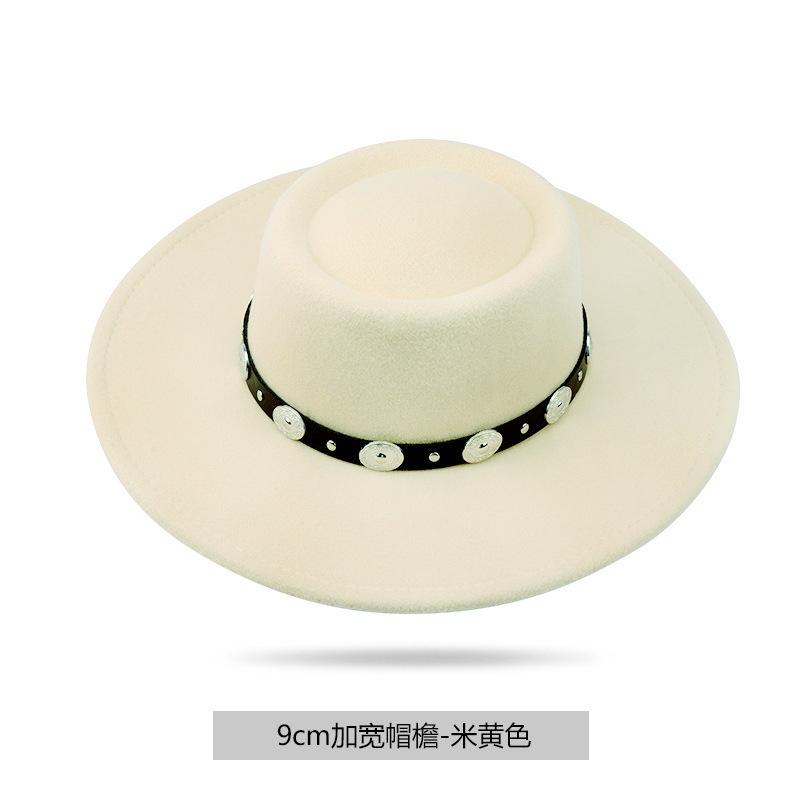 Popular felt top hat British style copper belt jazz hat literary retro outdoor Tibetan hat men and women