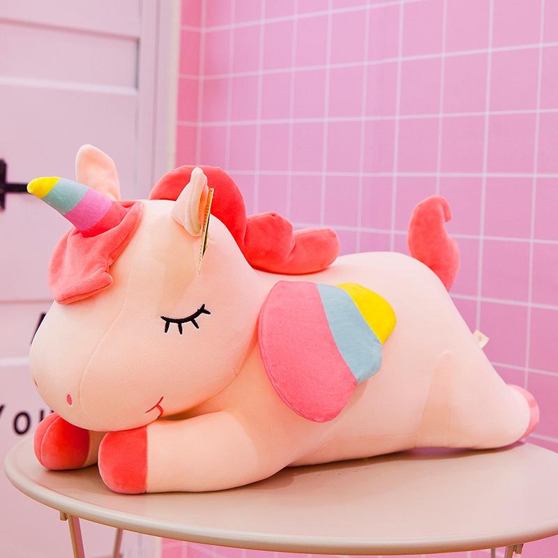 Angel Rainbow Unicorn Doll Pony Plush Toy Children's Doll Large Size Ragdoll Sleeping Pillow Gift