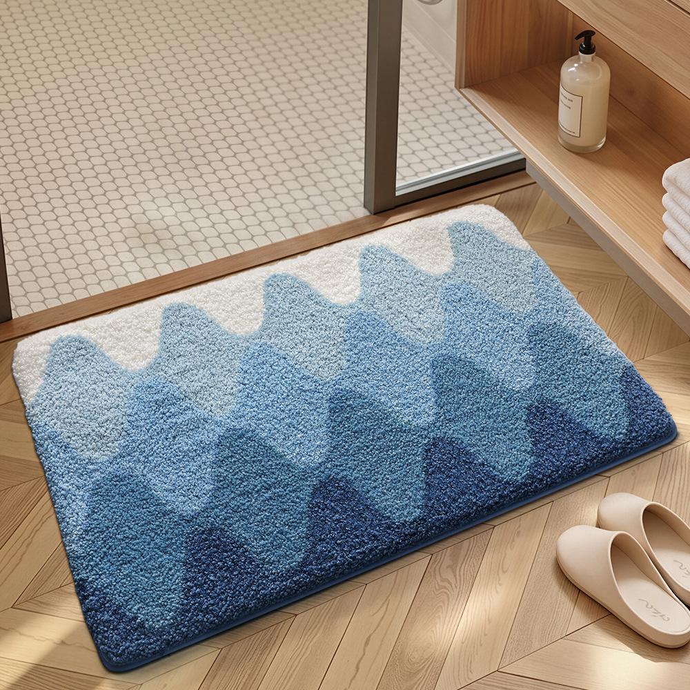 Absorbent Quick-Drying Bathroom Mat, Non-Slip Machine Washable Tufted Bath Rug for Bathtub and Shower Area, 40x60/50x80/60x90 cm