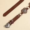 Vintage Cowboy Waistband Zinc Zinc Alloy Heart Hollow Belt Elegant Cowgirl Buckle Belt  Waist Accessories