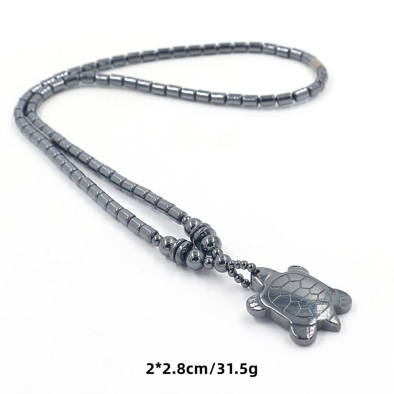 

Модное мужское и женское ожерелье, круглый кулон, ожерелье из бусин черного желчного камня One Size