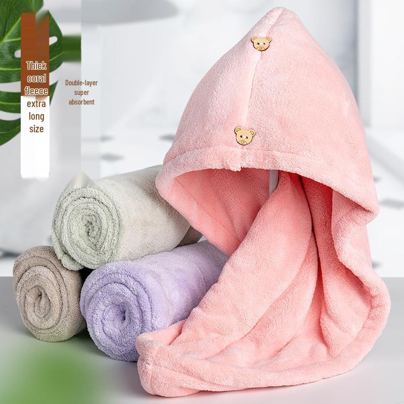 Women's Quick-Dry Super Absorbent Hair Wrap Towel: Thickened Bath Cap for Hair Drying