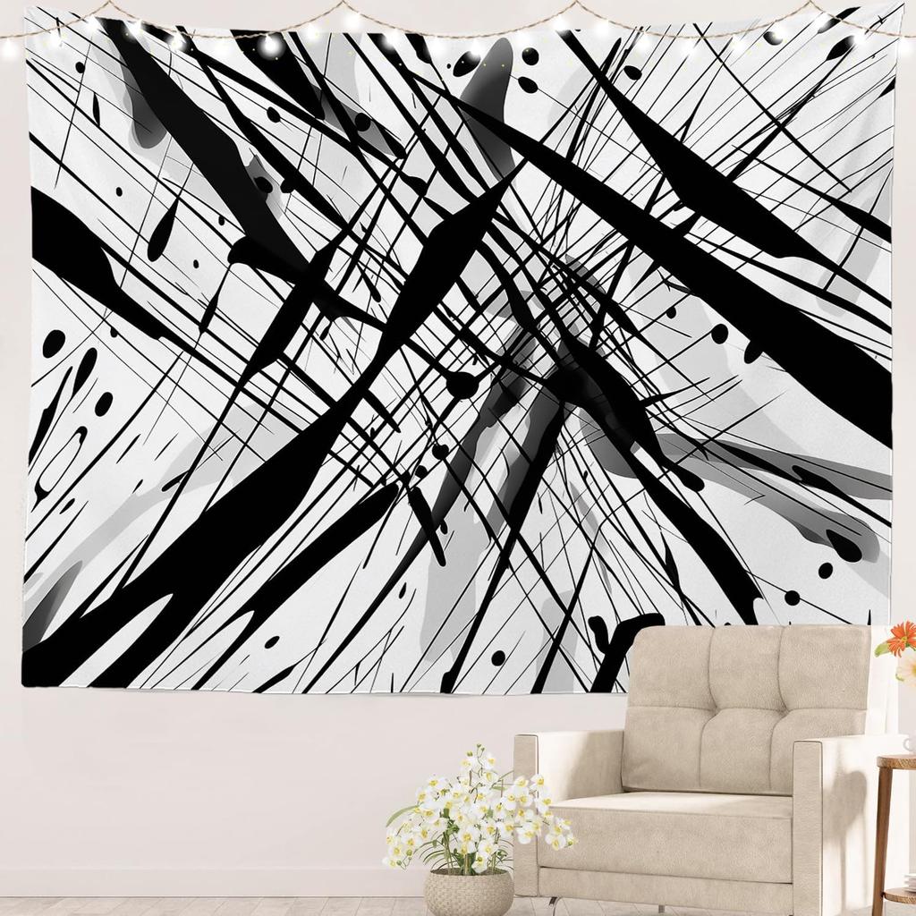 Black and White England Landmark Picnic Mat Hippie Trippy Tapestry Wall Art Meditation Decor for Bedroom Living Room Dorm, Red