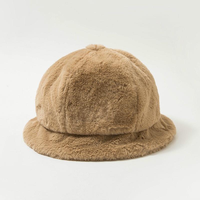 

Вышитая плюшевая шапка рыбака женская зимняя милая симпатичная бархатная теплая плюшевая шапка-тазик коричневый