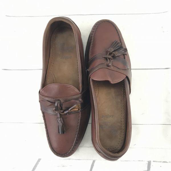 Vintage 80s-90s / Made In USA / Allen Edmonds “Ashford” Leather Tassel Loafers Brown /10D / 27.5cm/(USED)