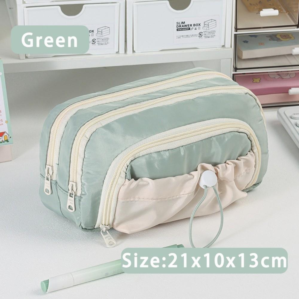 Zipper Pen Bag Five-Layer Pen Storage Bag Multifunctional Pencil Box Student