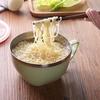 304 Stainless Steel Bowl with Handle Solid Color Anti Scalding Instant Noodles Mixing Bowl Kitchen Tableware Food  Accessory, 1pc