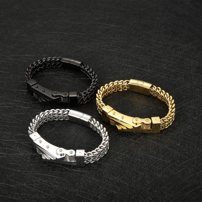 Men's Stylish Titanium Steel Dragon Bone Chain Bracelet