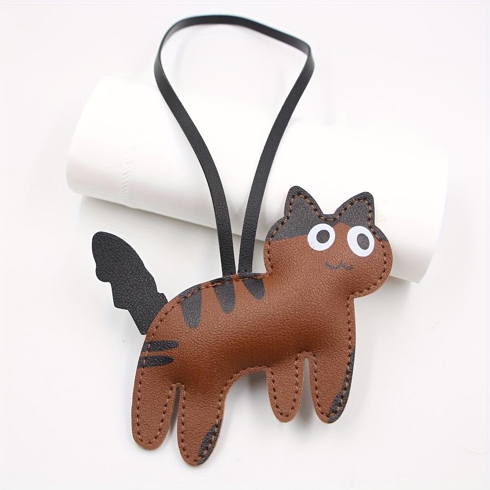 

PU Leather Cat Keychain, Cute and Creative Accessory for Keys or Bags, Perfect as a Holiday Gift
