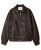 Noise Synthetic Leather Two-Way Single Jacket - Brown