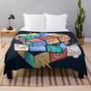 Color Rubik'S Cube Pattern Flannel Blanket Digital Printing Blanket Bedspread Leisure Sofa Blanket