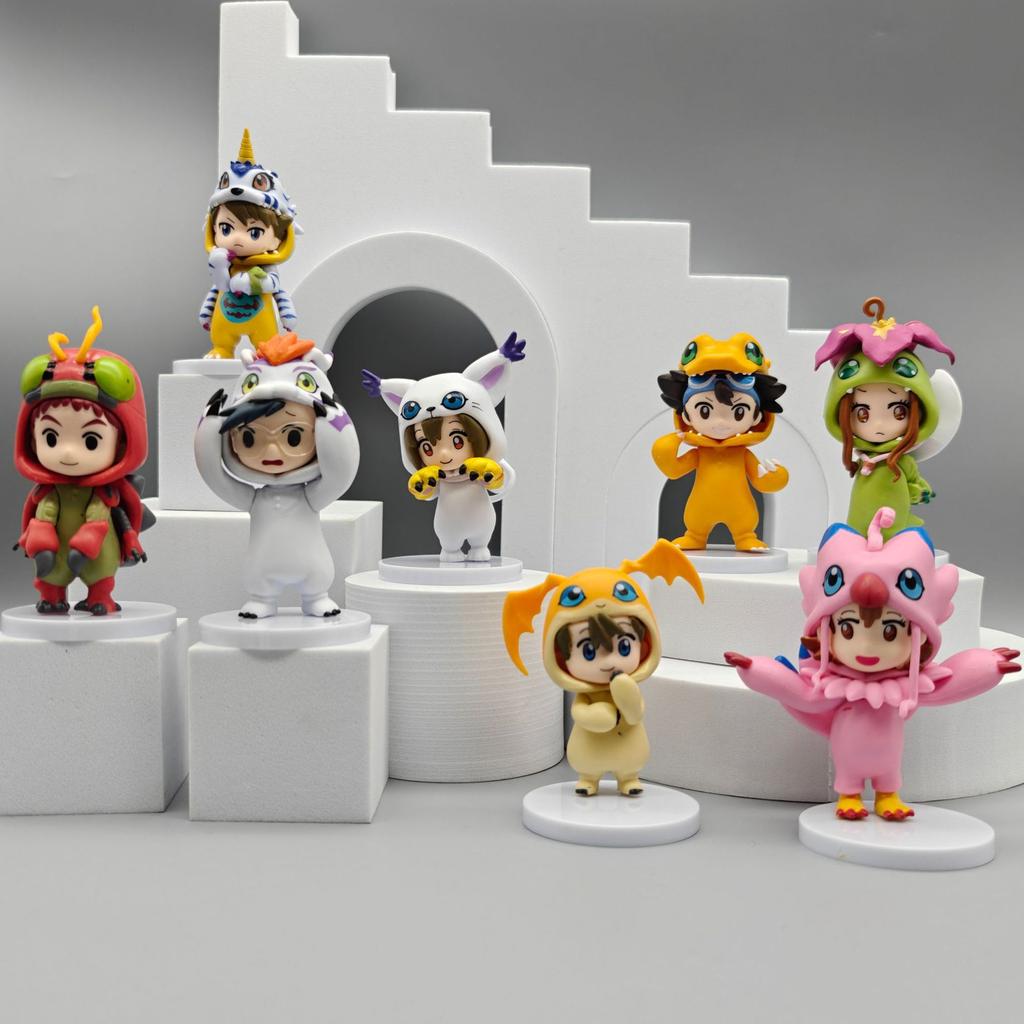 8Pcs/Set Digimon Anime Digital Monster Action Figures Cute Model Toy Set for Kids Perfect Gift