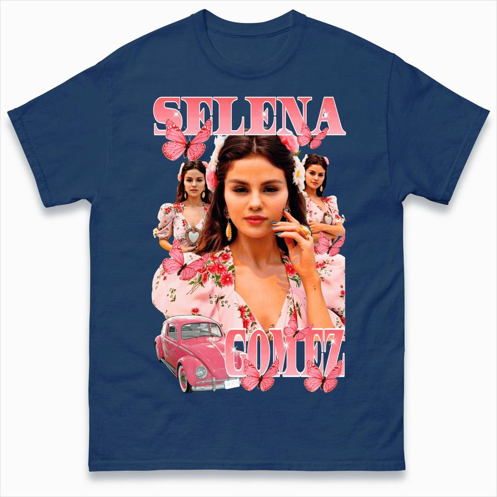 Selena Gomez Butterfly Collage Graphic Tshirt Unisex Unisex Retro 90s Bootleg Fan Casual Short Sleeve Cotton Tops