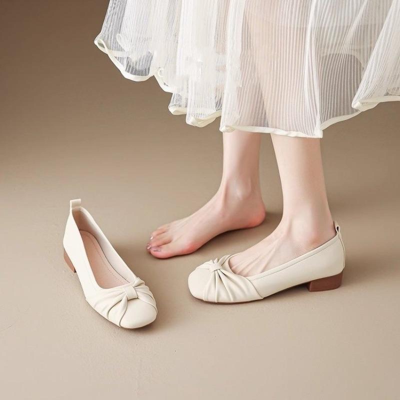 Hot Selling 2025 Flats Women's Shoe Spring New Sle Flat Bottom Mary Jane Gentle Evening Bean Bean Shoe Korean Sle Casual Fashion