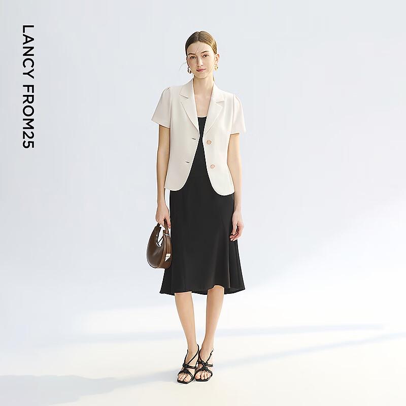 Langzi Lapel Acetate Short-Sleeve Business Blazer