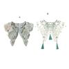 Vintage Dress Detachable False Collar Pearl Tassels Yunjian Shawl Scarf Chinese Embroidered Butterfly Flower Capelet