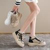 High-top shoes spring new soft-soled sports with skirt muffin thick baseplate shoes