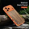Luxury For iPhone 17 16 15 Pro Max Alloy Solid Wood Back Panel Hybrid Phone Case For Magsafe Wireless Charging Aluminum Alloy Cover