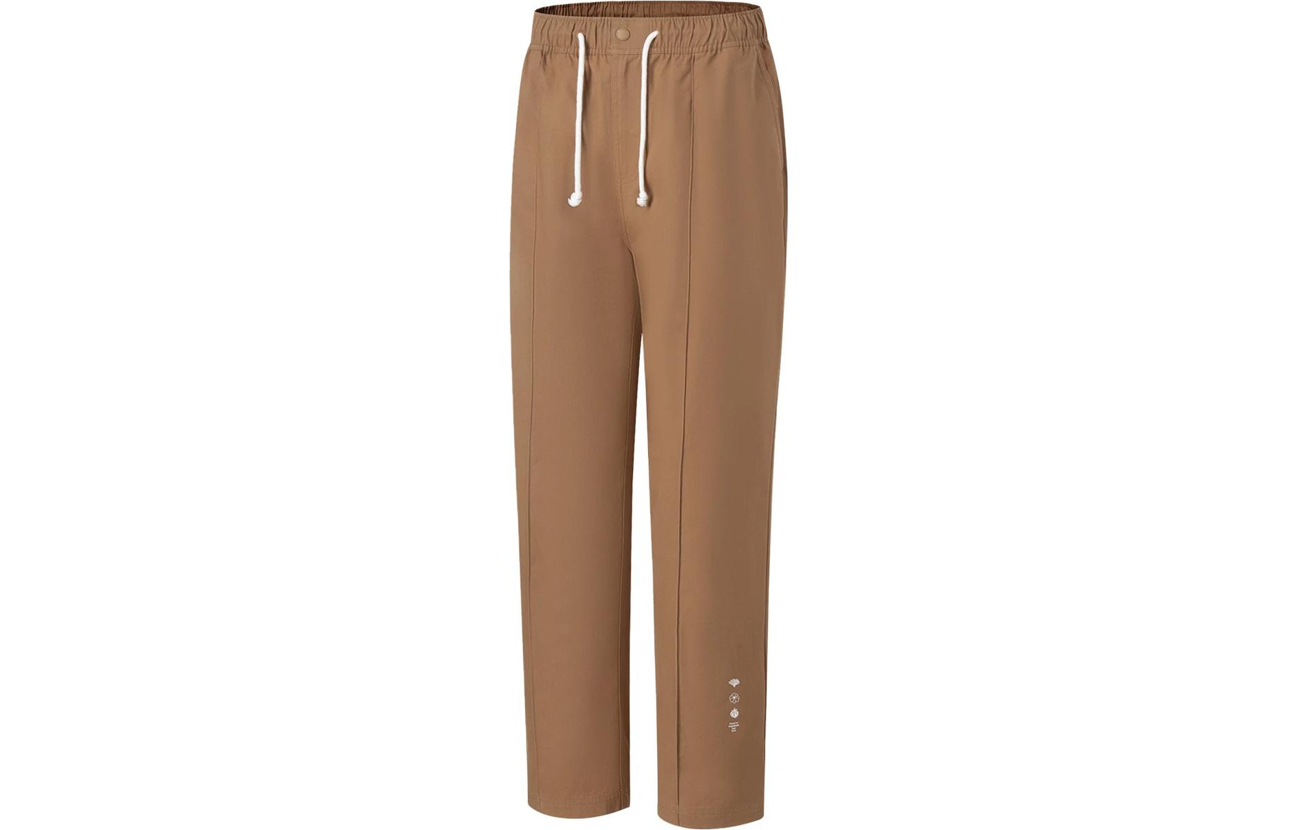 Li Ning Casual Pants Unisex Smoke Brown Moderate Straight Fit Pants AKXT053-5 XL