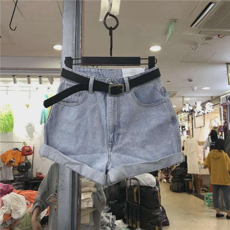Summer 2022 Korean High-Waist Denim Shorts - Women's Loose Slim Fit Wide-Leg Trend