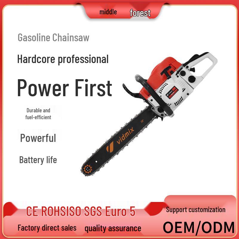 58CC Red/White 20-inch High-Power Gasoline Chainsaw for Logging