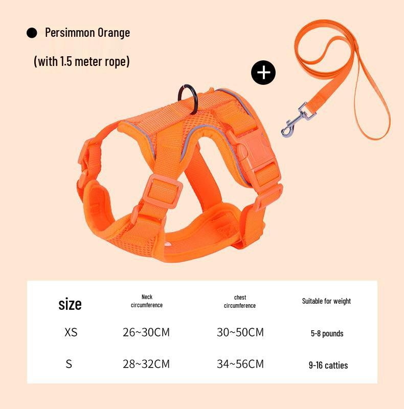 Reflective Breathable Anti-Escape Cat Harness & Leash Set for Small Pets