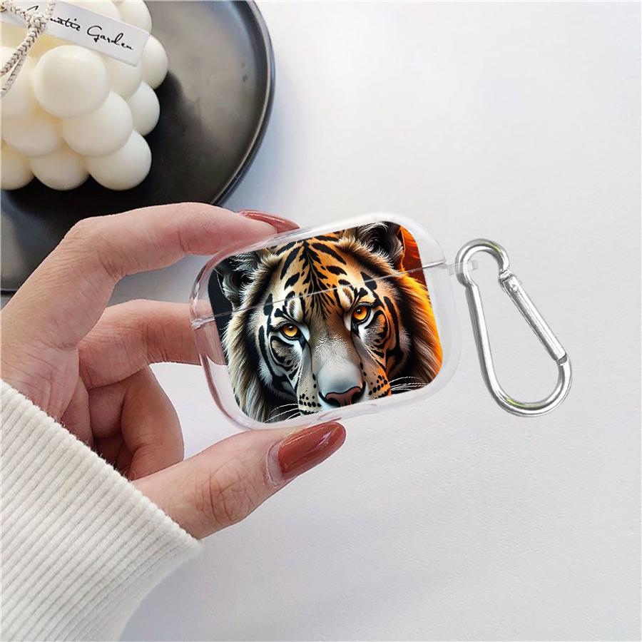 Clear Earphone Cases Cover Case For Airpods Pro3 Pro2 3 1 Pro 4 2 Fire Tiger Design