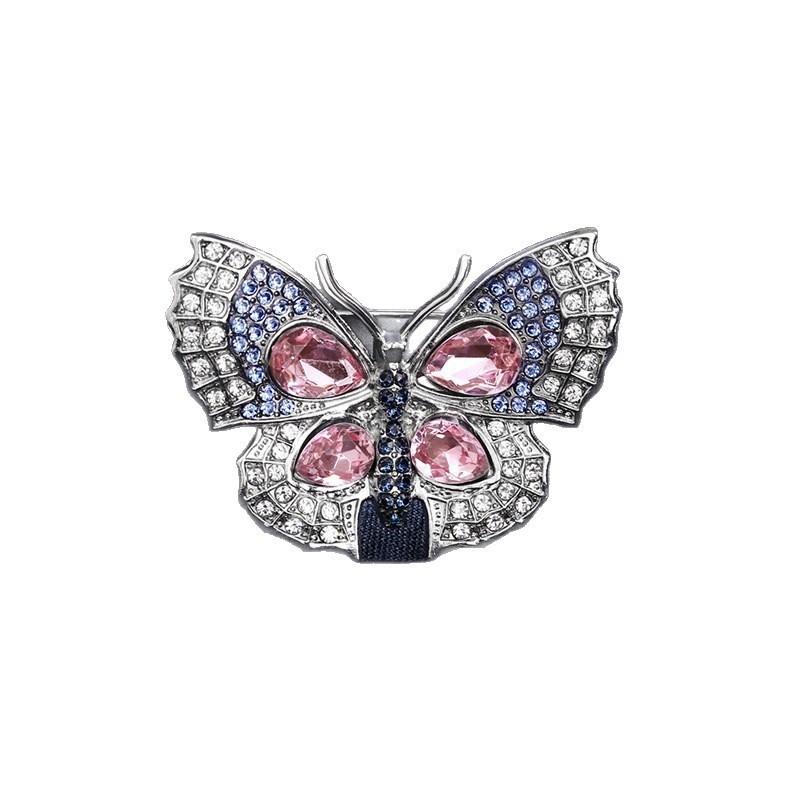 Fashion Light Luxury Crystal Butterfly Brooches For Women Clothing Coat Jewelry Accessories Gifts