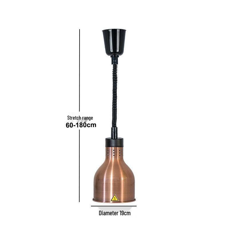 Adjustable Height Retractable Single Head Heat Lamp for Food Warming
