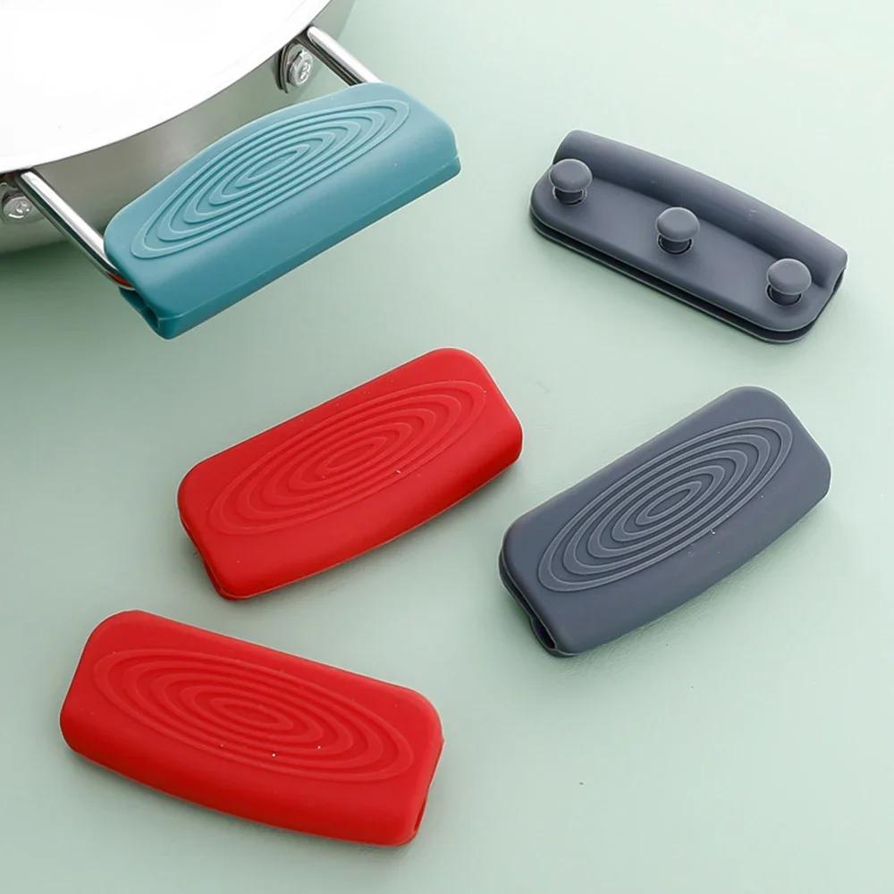 1Pair Of Silicone Handles Anti-Scalding Non-Slip SilicOne Pot Handle Cover Heat Insulation Handle Cover Kitchen Accessories