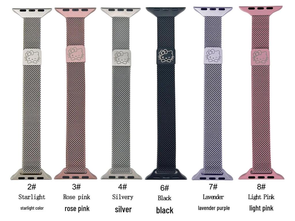 Apple Watch S10 Milanese Kitty Metal Strap: Slim Magnetic Band for Women