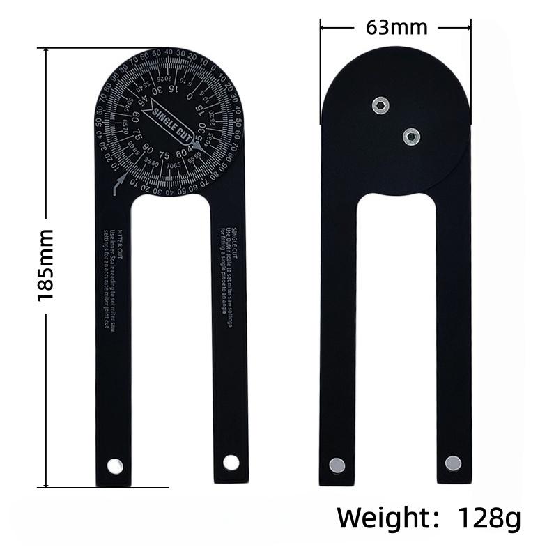 Miter Saw Protractor Inside & Outside Miter Angle Finder Angle Gauge Protractor for Carpenters, Plumbers and All Building Trades (Black)