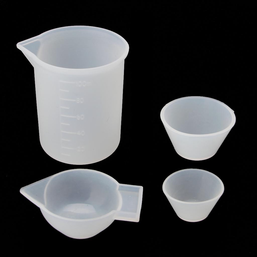 4 Pieces/Set Silicone Resin Measuring Cups Epoxy Resin Casting & Mixing Supplies