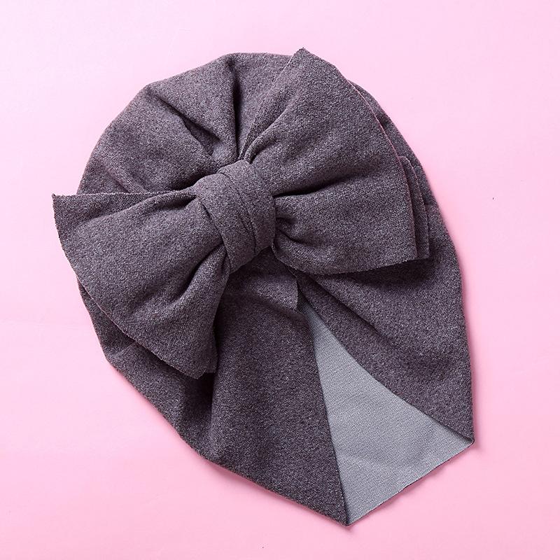 New Solid Color Baby Turban Cap Big Bow Infant Sweet Hat Newborn Elastic Bandana Headband Headscarf Beanie Kids Hair Accessories