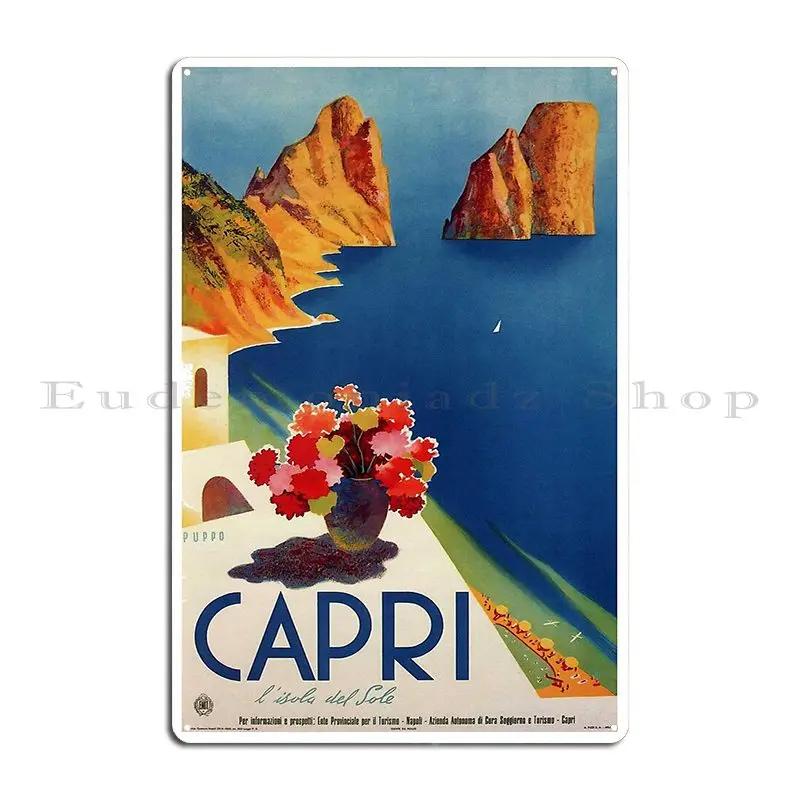 

Vintage Capri Italy Travel Digitalvintage Metal Sign Poster Plates Classic Club Cinema Printed Tin Sign Poster 20x30cm