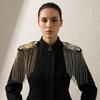 Metal Shoulder Board Badges Tassel Chain Fringed Epaulet Decoration Vintage Brooch Pin  For Jacket
