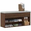 VidaXL Shoe Bench Brown Oak 102x30.5x45 Cm Engineered Wood, Bench, Hallway Bench, Hallway Seat, Bench 859142