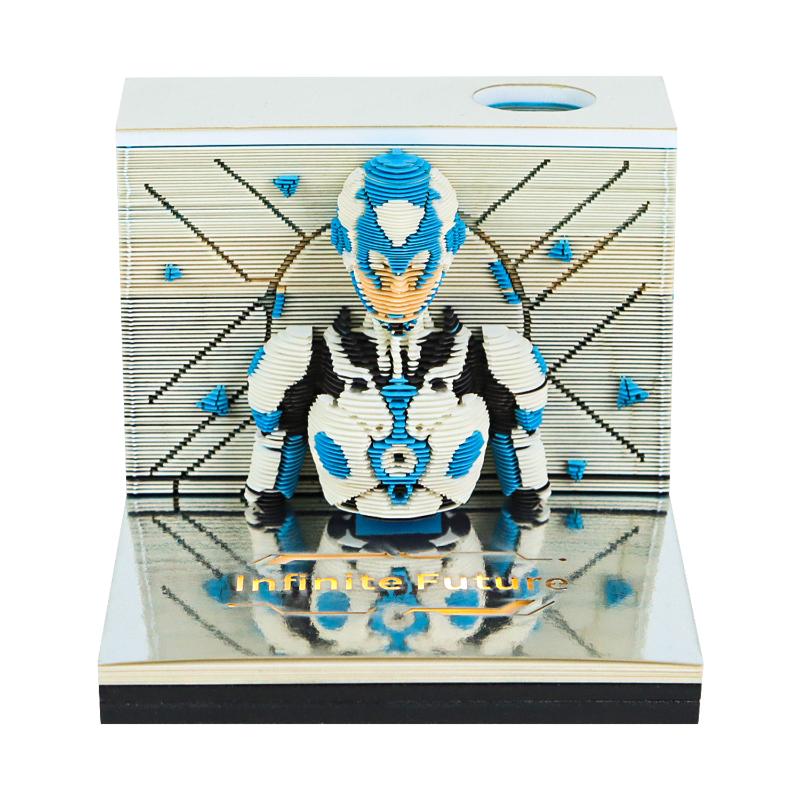 Classic 2027 Desk Calendar with LED Light 3D Tear-away Functional Office Decor