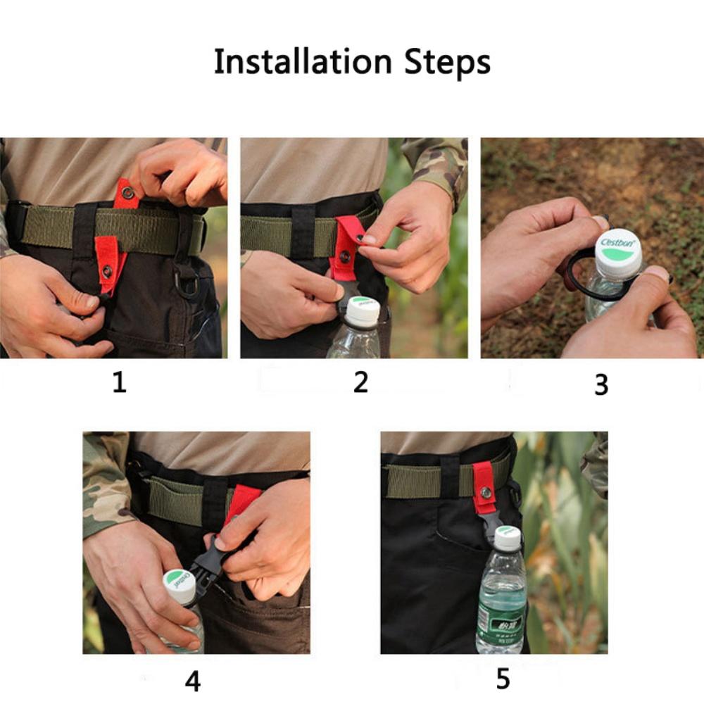 1/4PC Webbing Buckle Hook Water Bottle Holder Clip Outdoor Camping Nylon EDC Climb Carabiner Belt Backpack Hanger Camp Tools