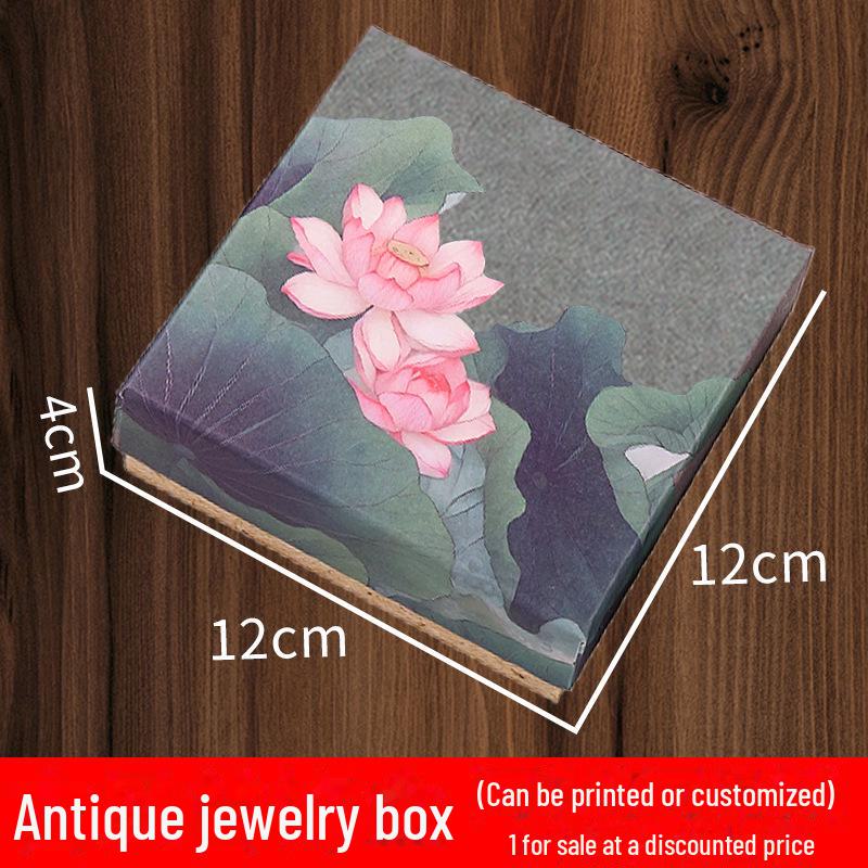 Lotus Pendant and Brooch Gift Box with Cover for Bracelet or Jewelry