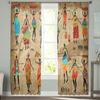 African Woman Dance Culture Vase Modern Tulle Curtains for Living Room Bedroom Home Kitchen Window Sheer Curtains