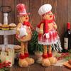 Scalable Gingerbread Figurine Christmas Atmosphere Decoration Cute Chef Hat Couple Doll Home Display Window Standing Decoration