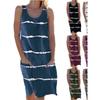 Cross-Border Brand Export Export Fashion Female College Student Summer Wear Vest Dress Stripes Sleeveless Round Neck Loose