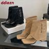 Fashion Female Open Toe Footwear Slip On Women Sandals Ankle Boots With Heels Fashion Buckle Ladies Short Booties Shoes Flip Flops