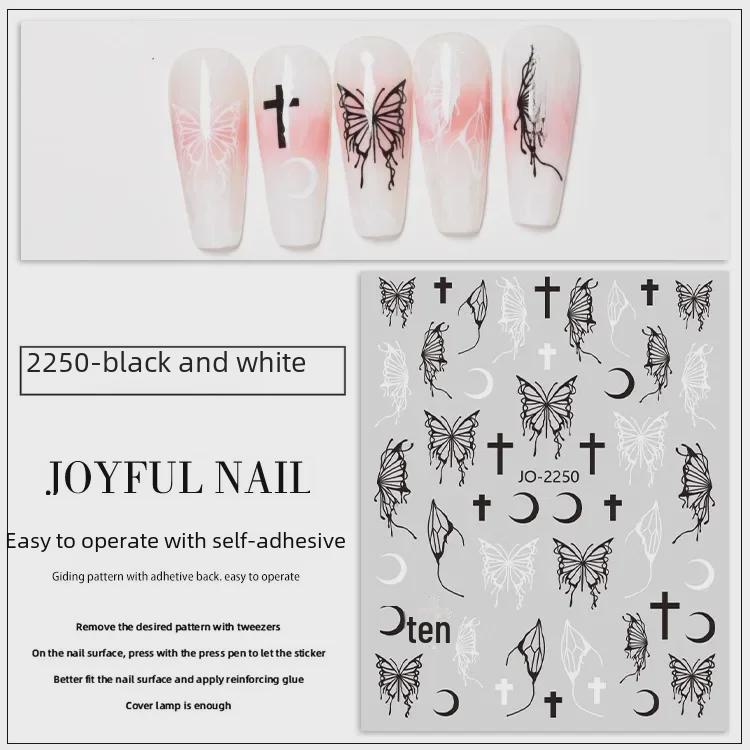 

Elegant Butterfly Embossed Nail Stickers - New Celebrity Style
