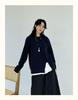 Becabeau Women's Winter Loose Knit Sweater, Plus Size, Korean Casual Style, Split Design, Crew Neck