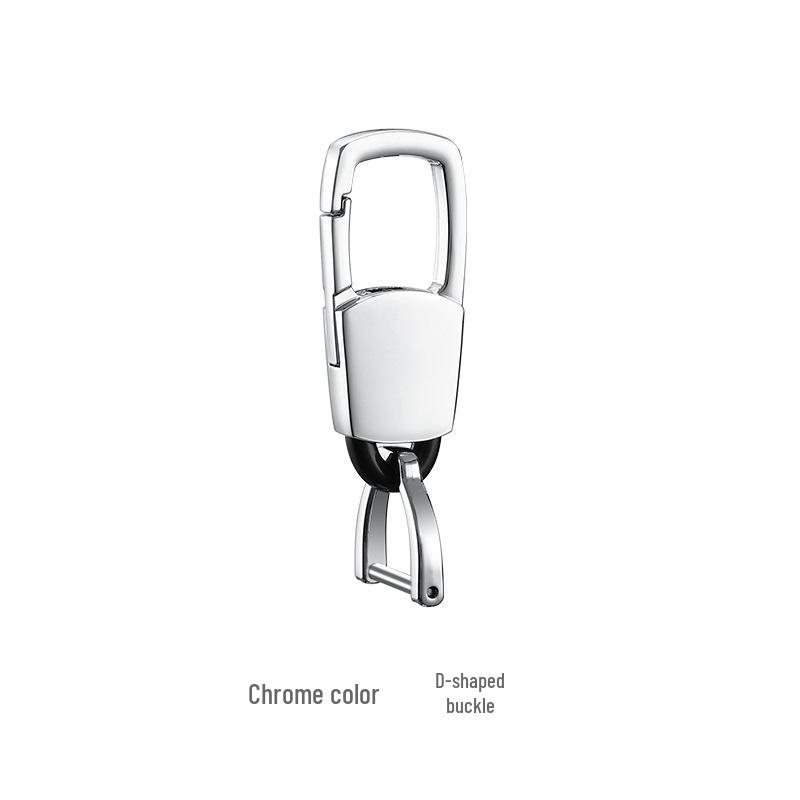 Metal Car Keychain with Creative D-Shaped Buckle and Matte Finish